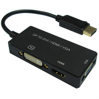 VALUE Adapterkabel DisplayPort - VGA / DVI / HDMI, v1.2, Aktiv