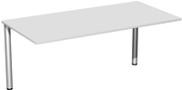 SoftForm-Verkettungs-Schreibtisch, Lichtgrau, Gestell in alusilber. HxBxT 720 x 1600 x 800 mm | TP0443-02