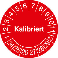 Prüfplakette, Kalibriert, in Jahresfarbe, 500 Stück / Rolle, 1,5 cm Version: 24-29 - Prüfplakette 2024-2029