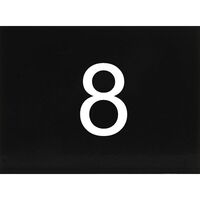 Produktbild zu Targhetta numerica autoadesiva, 40 x 30 mm, tipo 8, plastica nero lucido