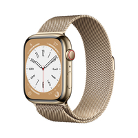 Apple Watch Series 8 OLED 45 mm Cyfrowy 396 x 484 px Ekran dotykowy 4G Złoto Wi-Fi GPS