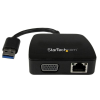 StarTech.com Replicador de Puertos de Viajes para Portátiles - VGA y GbE - USB 3.0