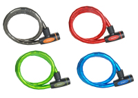 MASTER LOCK 1m long x 18mm diameter keyed armoured cable lock; assorted colours