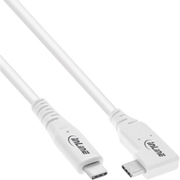 InLine USB4 Kabel, USB-C, einseitig gewinkelt, PD 240W, 8K60Hz, TPE, weiß, 2m