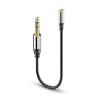 sonero S-ACA006 cable de audio 0,25 m 6,35mm 3,5mm Negro