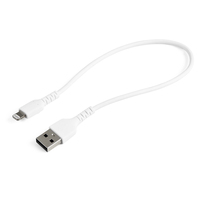 StarTech.com 12inch (30cm) Durable White USB-A to Lightning Cable - Heavy Duty Rugged Aramid Fiber USB Type A to Lightning Charger/Sync Power Cord - Apple MFi Certified iPad/iPh...