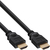 InLine HDMI Kabel, HDMI-High Speed, ST / ST, verg. Kontakte, schwarz, 0,5m