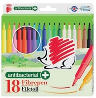 Flamastry ICO 300 Fibre Pen, antybakteryjne, 18 szt., zawieszka, mix kolorów