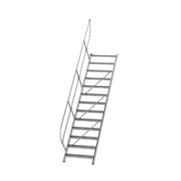 MUNK Günzburger Steigtechnik 600273 Treppe 45° Stufenbreite 800 mm 13 Stufen Alu