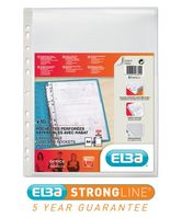 Elba Expandable Punched Pocket A4 With Flap Embossed Polypropylene 180mu Clear Pack 10 100080754