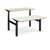 Elev8 Touch sit-stand back-to-back desks 1400mm x 1650mm - black frame and white