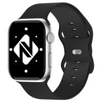 NALIA Bracelet Silicone Smart Watch Strap compatible with Apple Watch Strap Ultra/SE & Series 8/7/6/5/4/3/2/1, 42mm 44mm 45mm 49mm, iWatch Fitness Watch Band for Men & Women Black