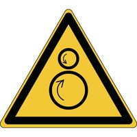 ISO Safety Sign - Warning , Counter rotating rollers ,