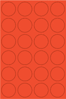 Etiketten - Rot, 4 cm, Papier, Selbstklebend, Für innen, Rund, +55 °C °c