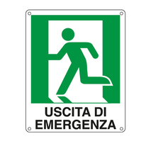Cartello di Segnalazione - Uscita di Emergenza a Sinistra - 25x31 cm - E20105X (