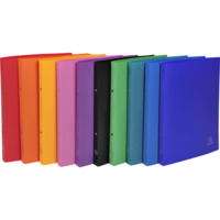 Ringbuch aus PP 500µ mit 2 Ringen 15mm, Rücken 20mm, blickdicht, für Format DIN A4 - Farben sortiert