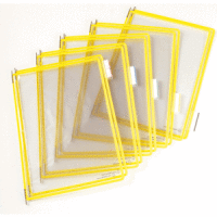Sichttafel A4 gelb 10 Stück mit 5 Aufsteckreitern 50mm