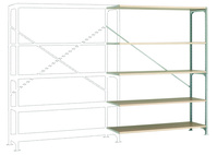 Großfach-Steckregal Anbauregal mit 6 Holzverbundböden, HxBxT = 2000 x 1500 x 700 mm | RBK2526