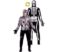 Disfraz Doble de Zombie y Esqueleto para adultos M/L