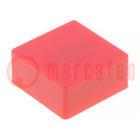 Button; push-in; 5.5mm; -25÷70°C; square; red; 12x12mm