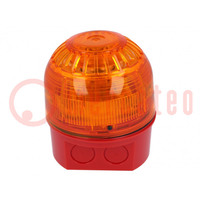 Sygnalizator: świetlno-dźwiękowy; 17÷60VDC; LED; czerwony; IP65