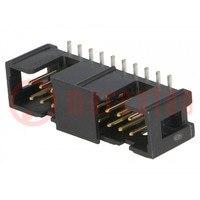 Socket; IDC; male; PIN: 20; vertical; SMT; on PCBs; gold-plated; 2A