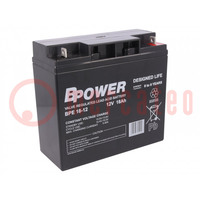 Re-battery: acid-lead; 12V; 18Ah; AGM; maintenance-free; 5.6kg; BPE