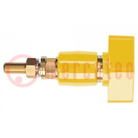 Laboratory clamp; yellow; 1kVDC; 200A; on panel,screw; brass