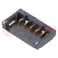 Contact; kabel-plaat; mannelijk; 1,2mm; PIN: 5; SMT; op PCB; 50V; 2A