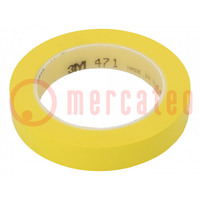 Tape: markerend; geel; L: 33m; W: 19mm; Thk: 0,13mm; 2,5N/cm; 130%
