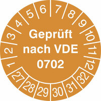 Prüfplakette,Doku-Folie, Geprüft nach VDE 0702, 500 STK/Rolle, 3,0 cm Version: 27-32 - Prüfplakette VDE 0702 27-32