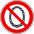 Bedienung mit Halskette verboten Verbotsschild - Verbotszeichen a Bogen,Folienetik, gestanzt, 5cm