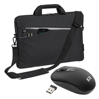 PEDEA Laptoptasche 17,3 Zoll (43,9cm) FASHION Notebook Umhängetasche mit Schultergurt mit schnurloser Maus, schwarz