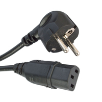 Videk Euro Schuko 2 Pin Plug to IEC C13 Socket Cable 2Mtr