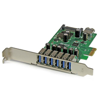 StarTech.com Carte contrôleur PCI Express à 7 ports USB 3.0 - 6 externes 1 interne - Adaptateur PCIe avec alimentation SATA