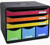 Exacompta 306798D bandeja de escritorio/organizador Plástico Negro, Multicolor