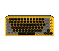 Logitech POP Keys Wireless Mechanical Keyboard With Emoji Keys Tastatur RF Wireless + Bluetooth QWERTY Spanisch Schwarz, Grau, Gelb