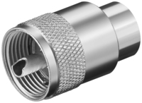 Goobay UHF-Stecker, 75 Ohm, 10 mm, RG 213/U-Kabel, Metallgehäuse, silber