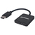 Manhattan DisplayPort 1.2 to 2-Port HDMI Splitter Hub with MST, 4K@30Hz, USB-A Powered, Video Wall Function, HDCP 2.2, Black, Three Year Warranty, Blister