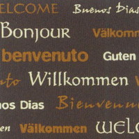 Coba Schmutzfangmatte Easy Clean Welcome Brown/Yellow 0,75m x 1,2m