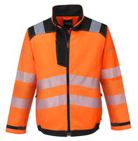 Warnschutz Arbeitsjacke T500, HiVisTexPro, Wasserabweisend,haltbares Polyester,Orange-Schwarz, Gr.XL