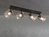 LED Deckenstrahler 4-flammig in Schwarz mit Rauchglas, Breite 82,5cm