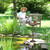 Relaxdays Vogeltränke Gusseisen, Vogelbad mit Ständer, Wildvogeltränke für Garten, antikes Design, 74,5 cm hoch, bronze