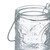 Relaxdays Windlicht, 12er Set, Glas mit Henkel, 7 x 6 cm, innen & außen, Hochzeit Teelichthalter, transparent/ silber