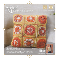 Crochet Kit: Cushion Cover: Granny Square: Gold