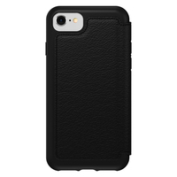 OtterBox Strada - Leder Flip Case - 2.0 Apple iPhone SE (2022/2020)/8/7 Black Shadow/Schwarz - ProPack (ohne Verpackung - nachhaltig) - Schutzhülle