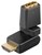 HDMI™-Adapter 360°, vergoldet (4K @ 60 Hz), 1 Stk. im Plastikbeutel, Schwarz - HDMI™-Buchse (Typ A)