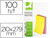 Bloc de notas magneticas quita y pon q-connect 210x297 mm 100 hojas 5 colores fluorescentes