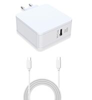 USB-C Power Adapter White 45W 20V2.25A (USB-C) 5V 2.4A (USB) with 1meter USB-C to USB-C Cable for New Macbooks and all laptops with Netzteile