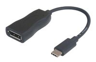 USB3.1 C-DP. M/F. Black. 15cm DisplayPort adapterek